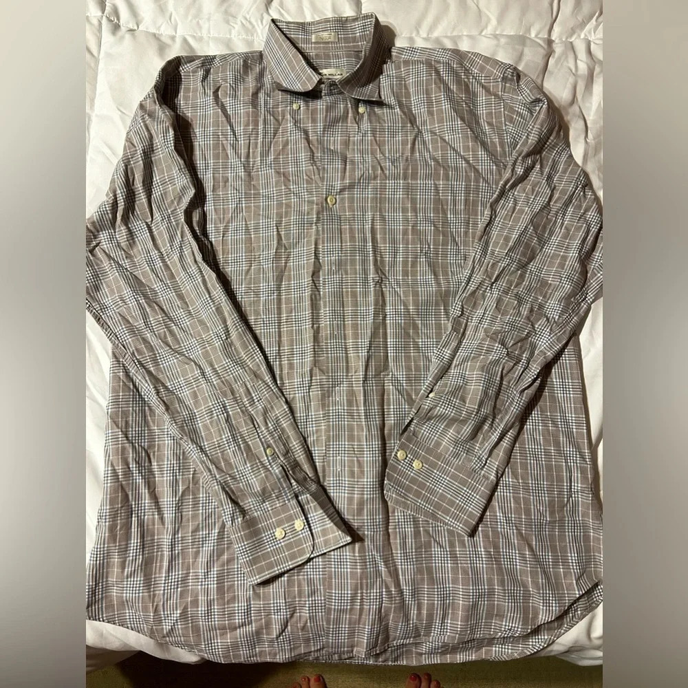 Peter Millar Men’s Plaid Button Down Long Sleeve Shirt XL